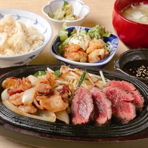 《ランチ》鯛めし食べ放題付牛ステーキ・生姜焼き